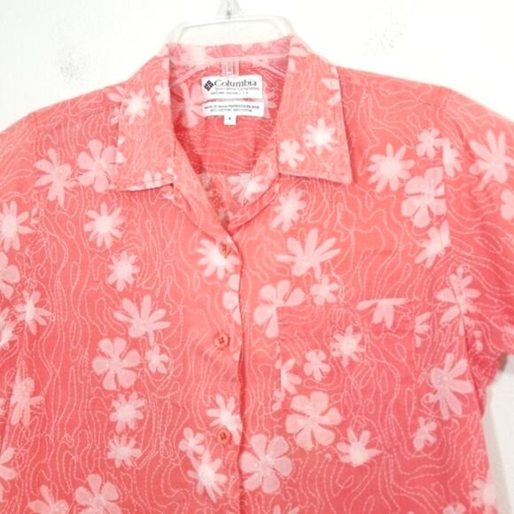 Columbia floral print cotton button front shirt S - Picture 2 of 9